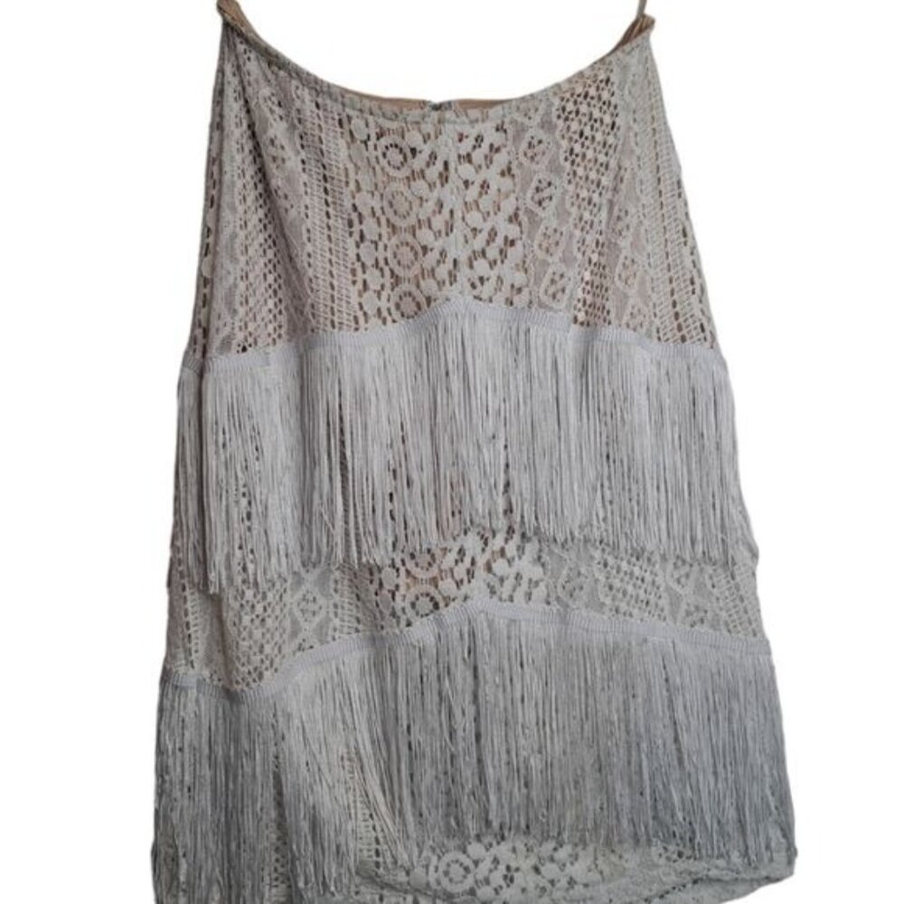 Blithe Los Angeles BZ8107 2 Piece Set Halter Top with Skirt with White Tassels - Picture 5 of 9